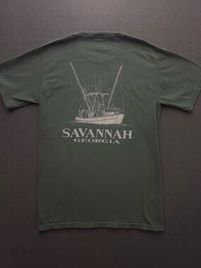Comfort Wash Savannah Georgia Graphic Short Sleeve Tee - Olive